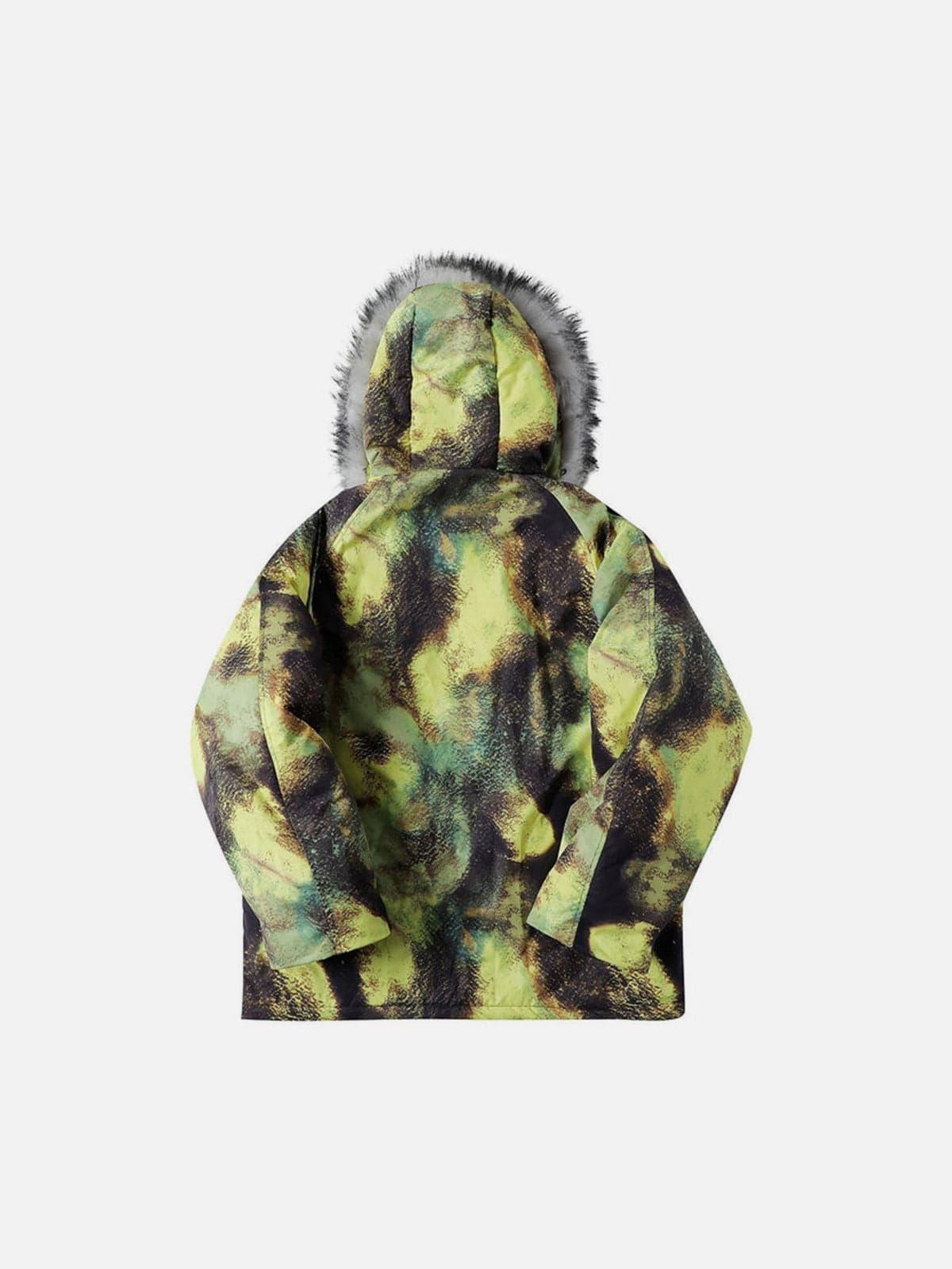 Fur Collar Camouflage Winter Coat