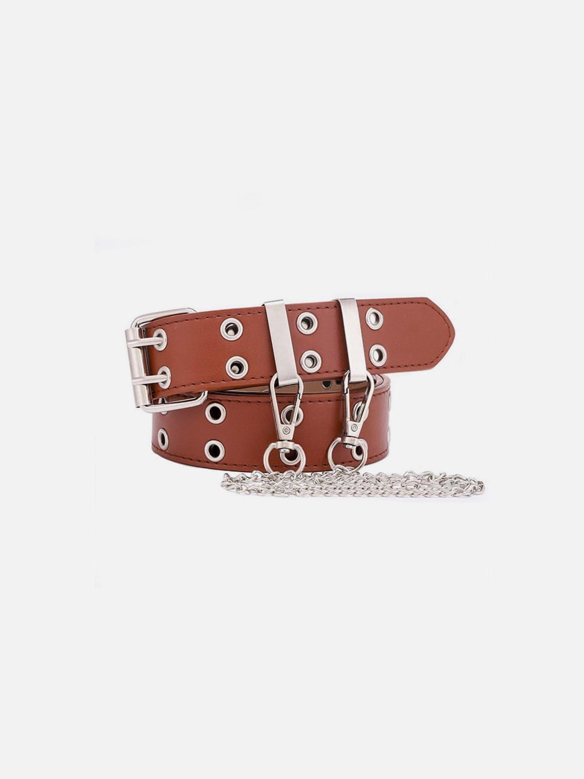 Punk Chain PU Luxury Buckle Belt