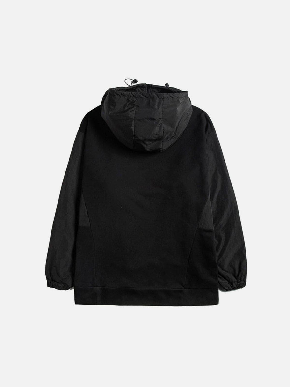Dark Patchwork Embroidery Hoodies