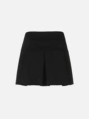 Dark Babes High-waisted Leather Pleated Skirt