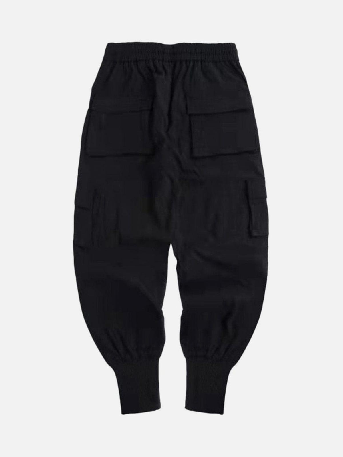 Multi Pockets Drawstring Zipper Pants