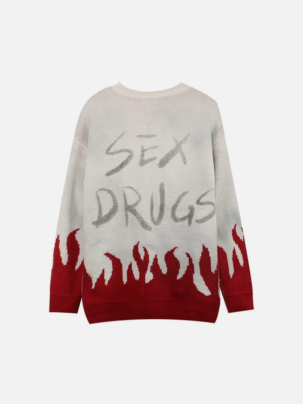 Flame Magic Circle Knitted Sweater