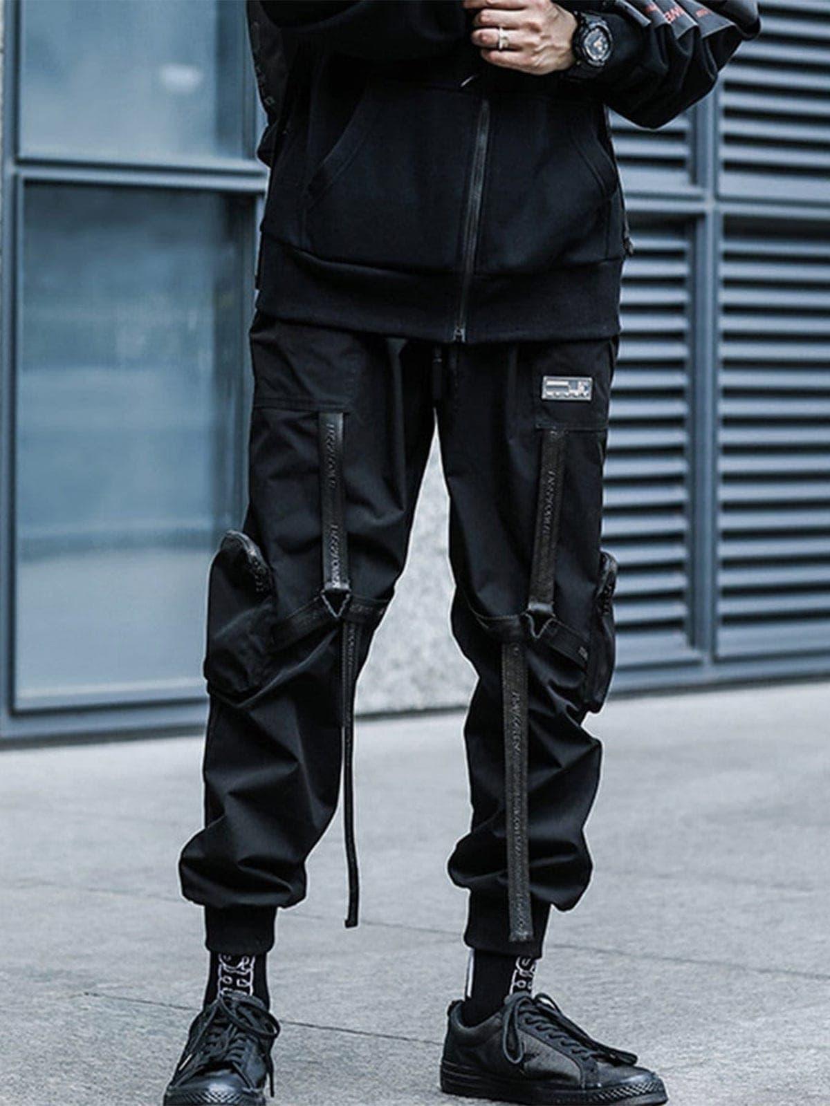 Combat Zipper Pockets Ribbons Cargo Pants
