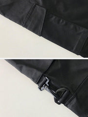 Black Personalized Belt Cargo Pants