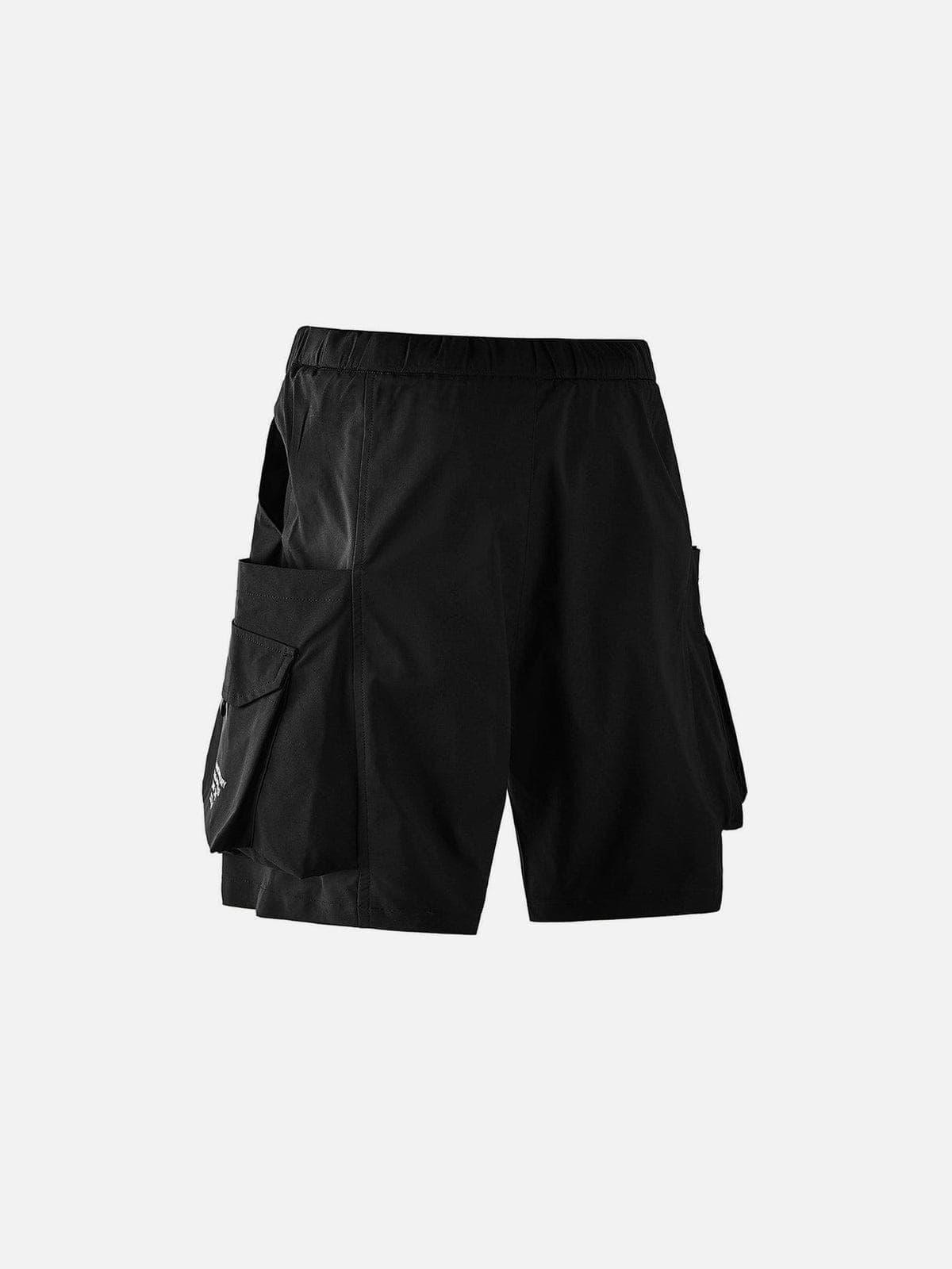 Dark Functional Big Pockets Nylon Shorts
