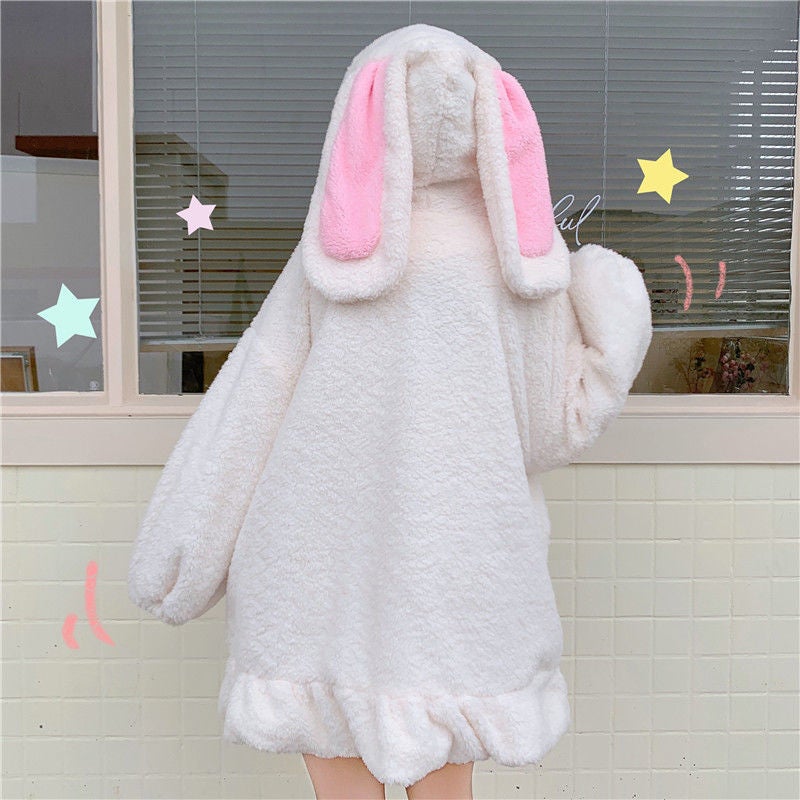 Cute Bunny Ears Plush Coat