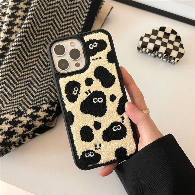 Plush Embroidered Briquettes Phone Case