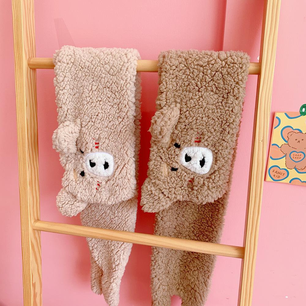 Cute Cartoon Bear Plush Scarf