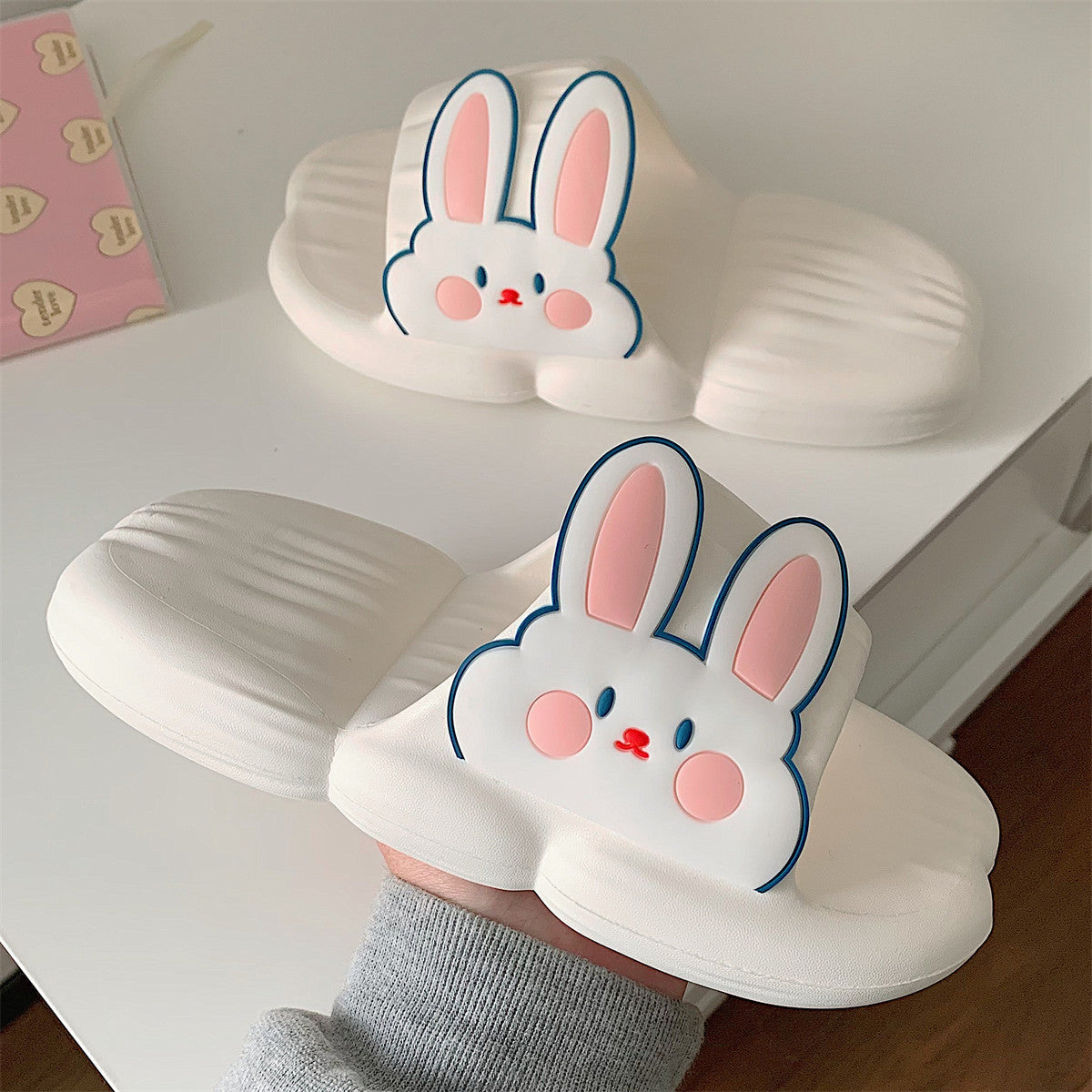 Summer Cute Bunny Stripe Slippers