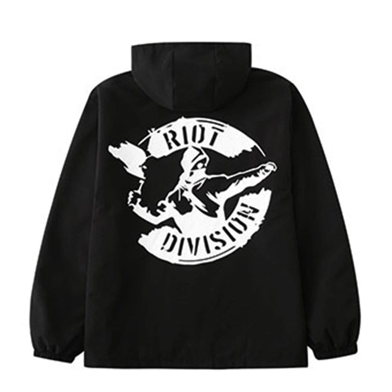 Irregular Zip Up Print Cargo Jacket