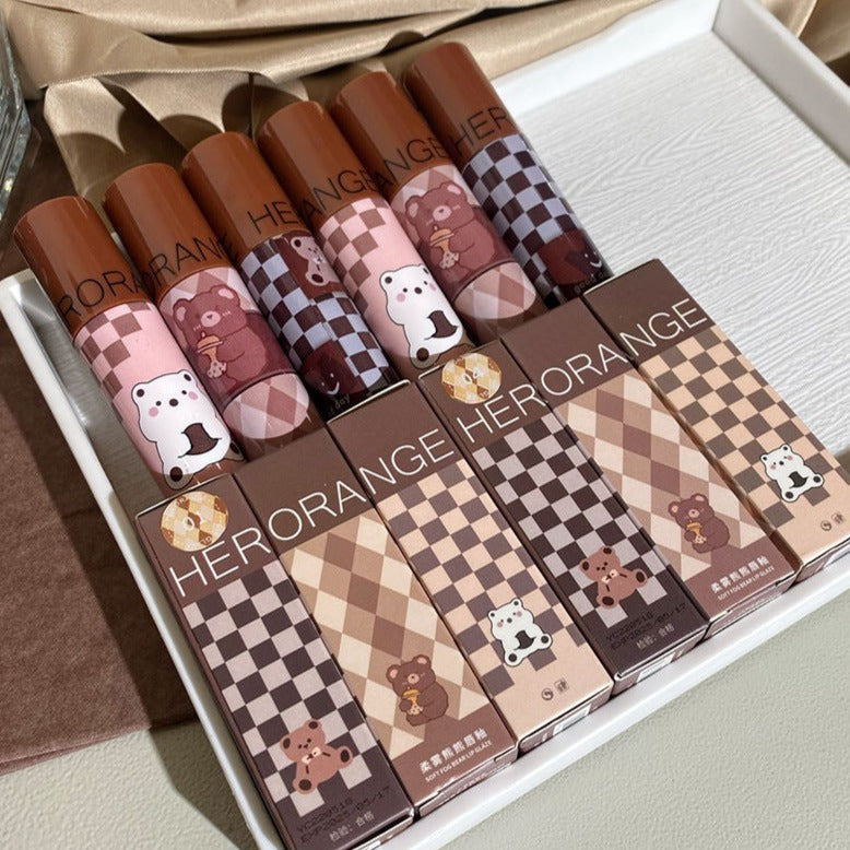 Cute Bear Checkerboard Lip Gloss