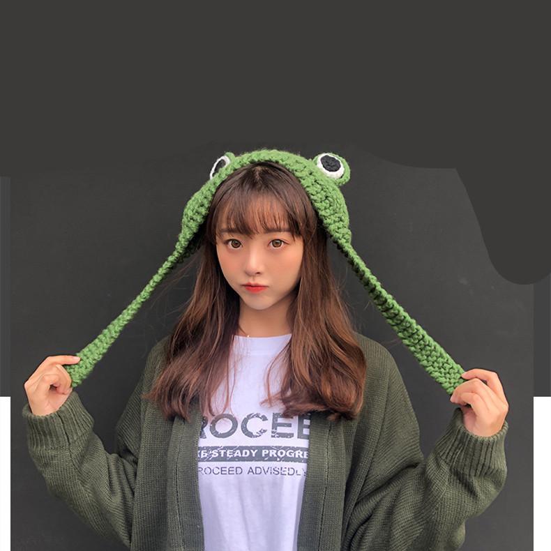 Big Eyes Frog Wool Knitted Hat