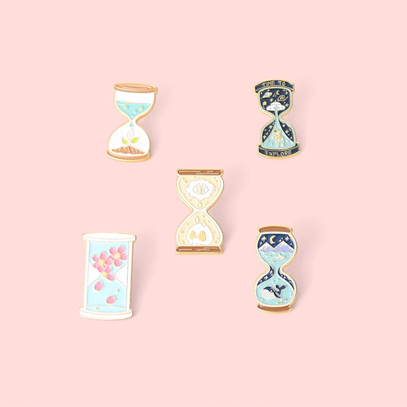 Time Hourglass Shape Pins