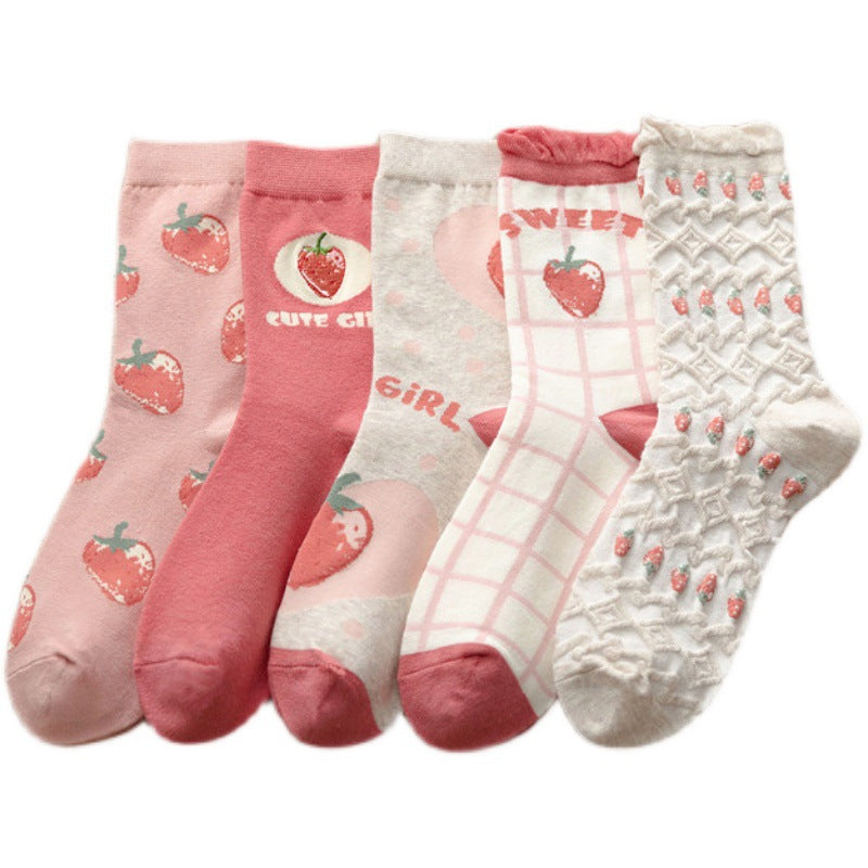 Cute Sweet Strawberry Socks