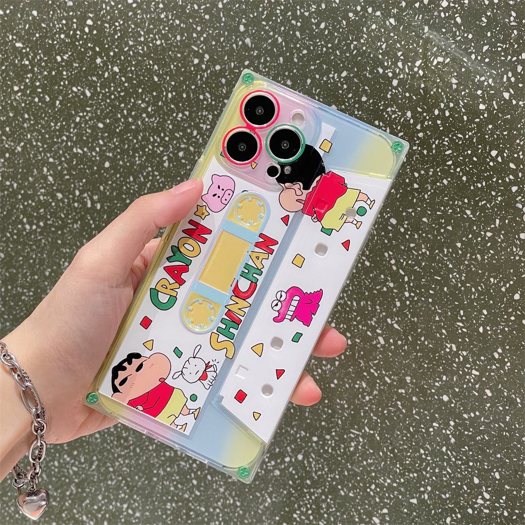 Kawaii Cartoon Magnetic Tape Holder Phone Case