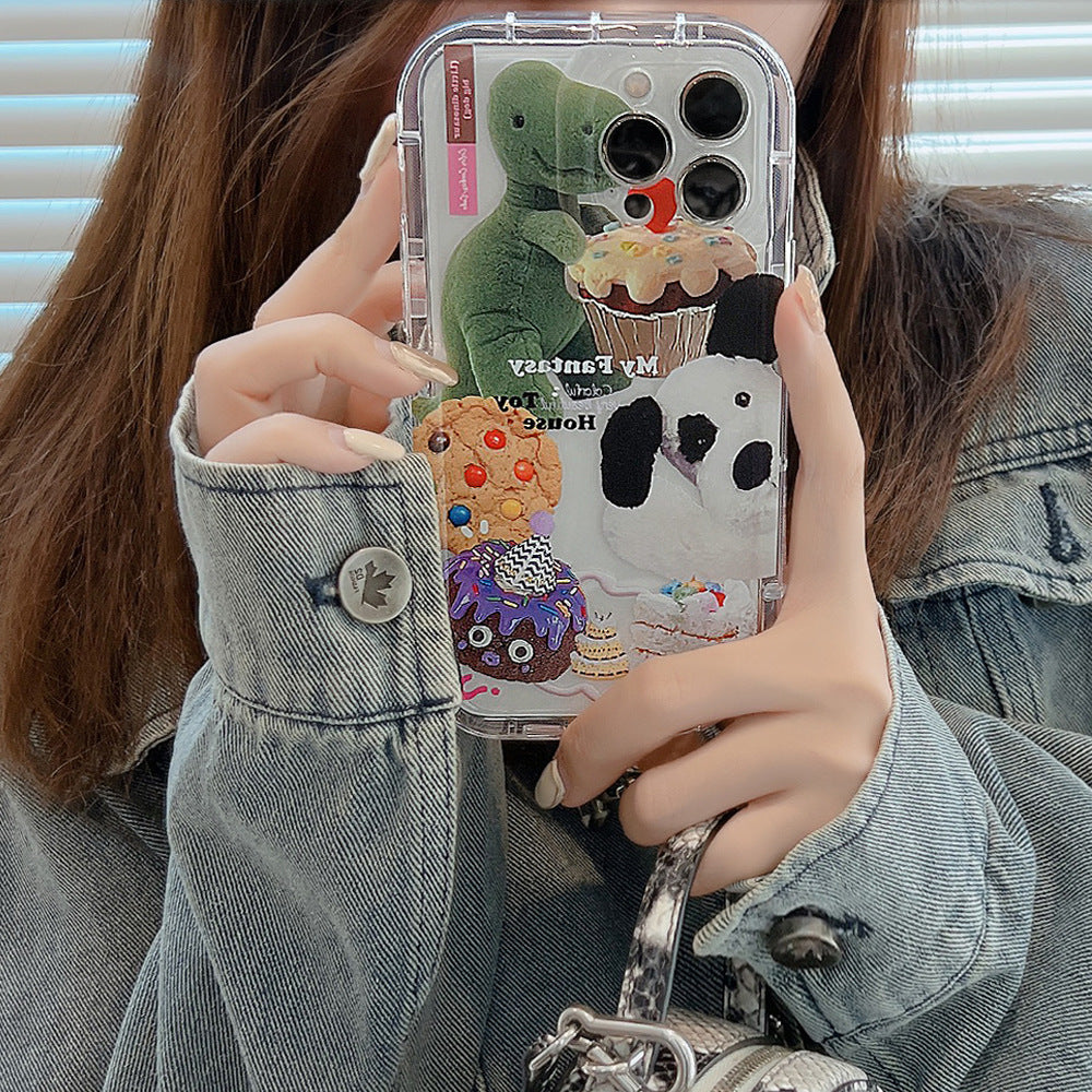 Transparent Sweetheart Dinosaur Phone Case