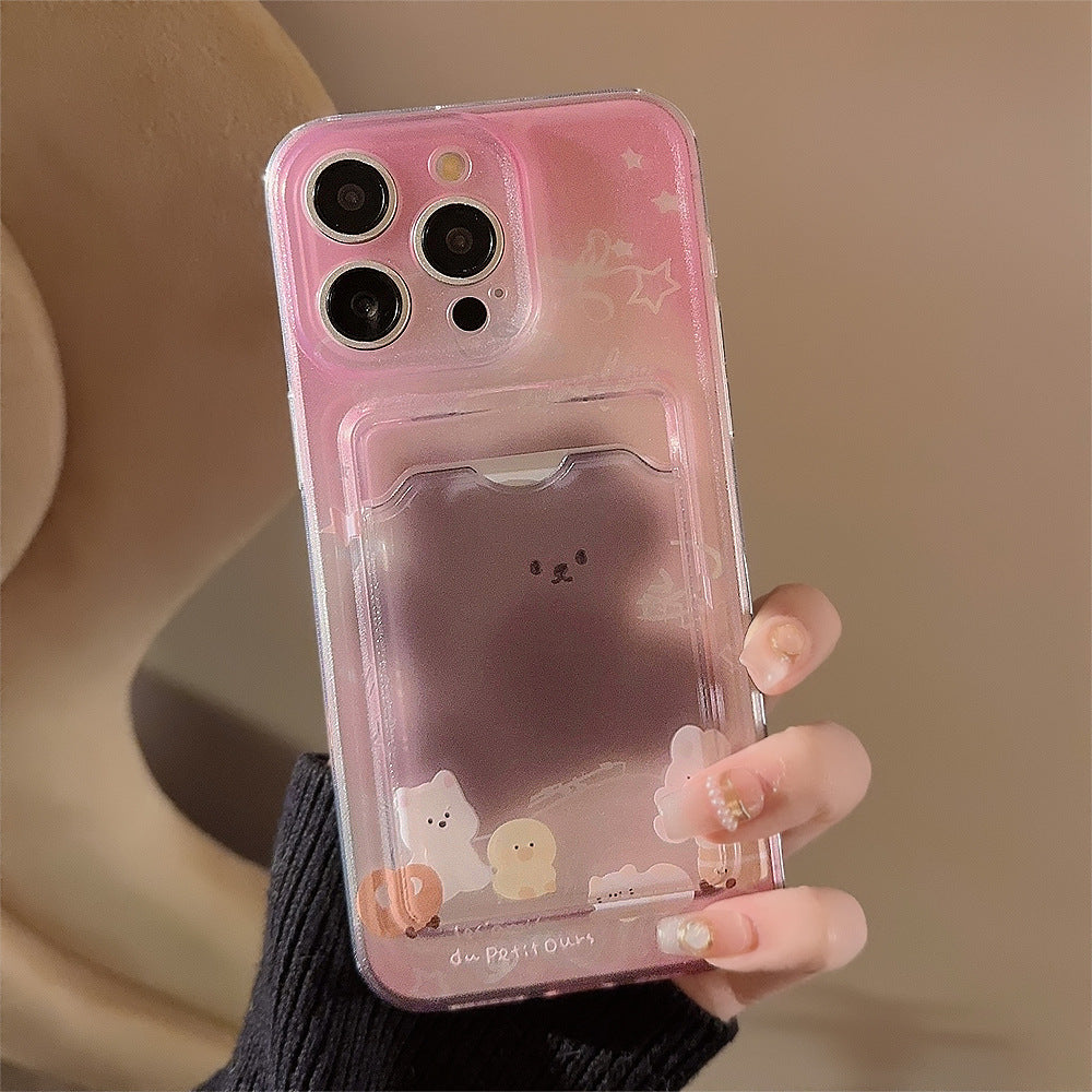 Pink and Purple Smudged Bear Phone Case