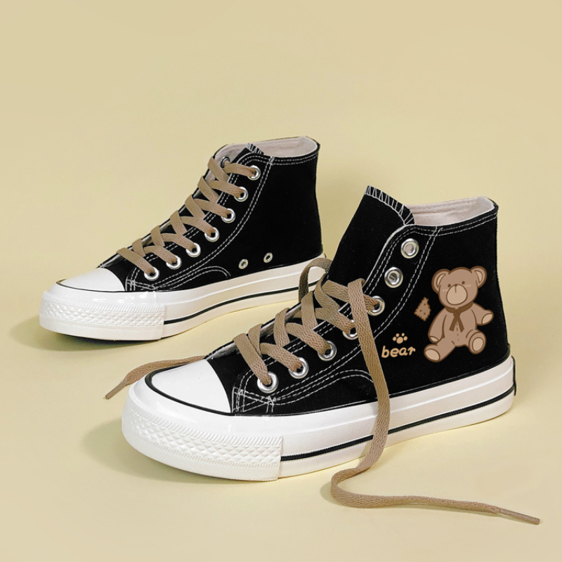 Cute Bear High Top Casual Canvas Shoes