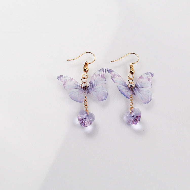 Butterfly Heart Drop Earrings