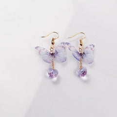 Butterfly Heart Drop Earrings