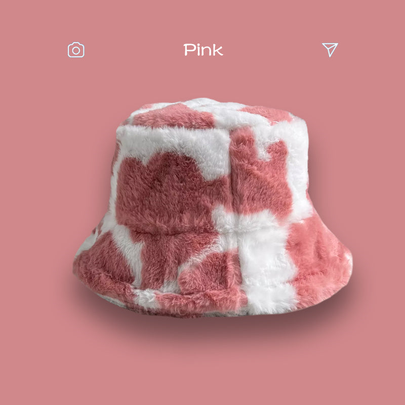 Fluffy Cow Plush Bucket Hat