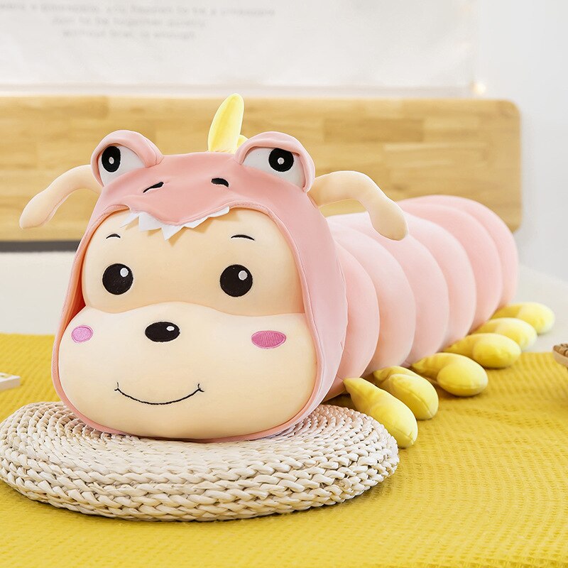 3 Colors Big Caterpillar Doll Cute Soft Plush Stuffed Sleeping Long Pillow Plush For Kids Girl Toys Birthday Gift 2021 new