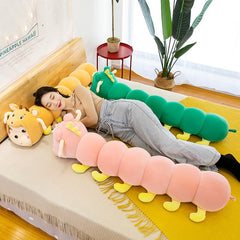 3 Colors Big Caterpillar Doll Cute Soft Plush Stuffed Sleeping Long Pillow Plush For Kids Girl Toys Birthday Gift 2021 new