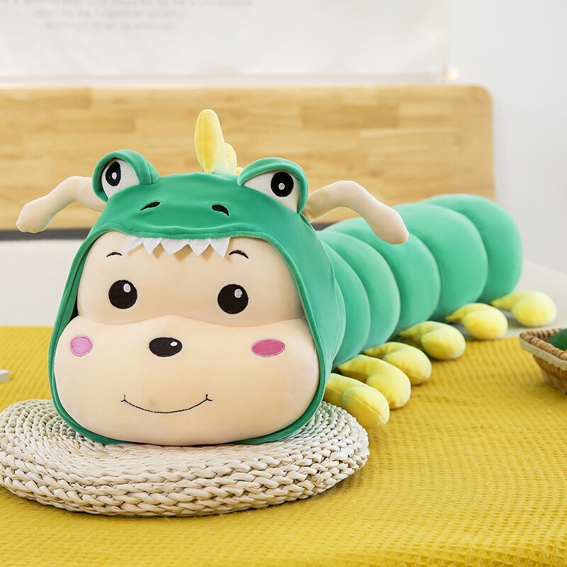 3 Colors Big Caterpillar Doll Cute Soft Plush Stuffed Sleeping Long Pillow Plush For Kids Girl Toys Birthday Gift 2021 new