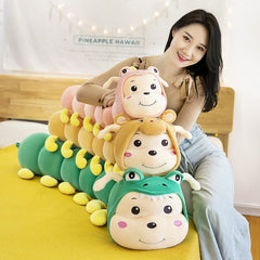 3 Colors Big Caterpillar Doll Cute Soft Plush Stuffed Sleeping Long Pillow Plush For Kids Girl Toys Birthday Gift 2021 new