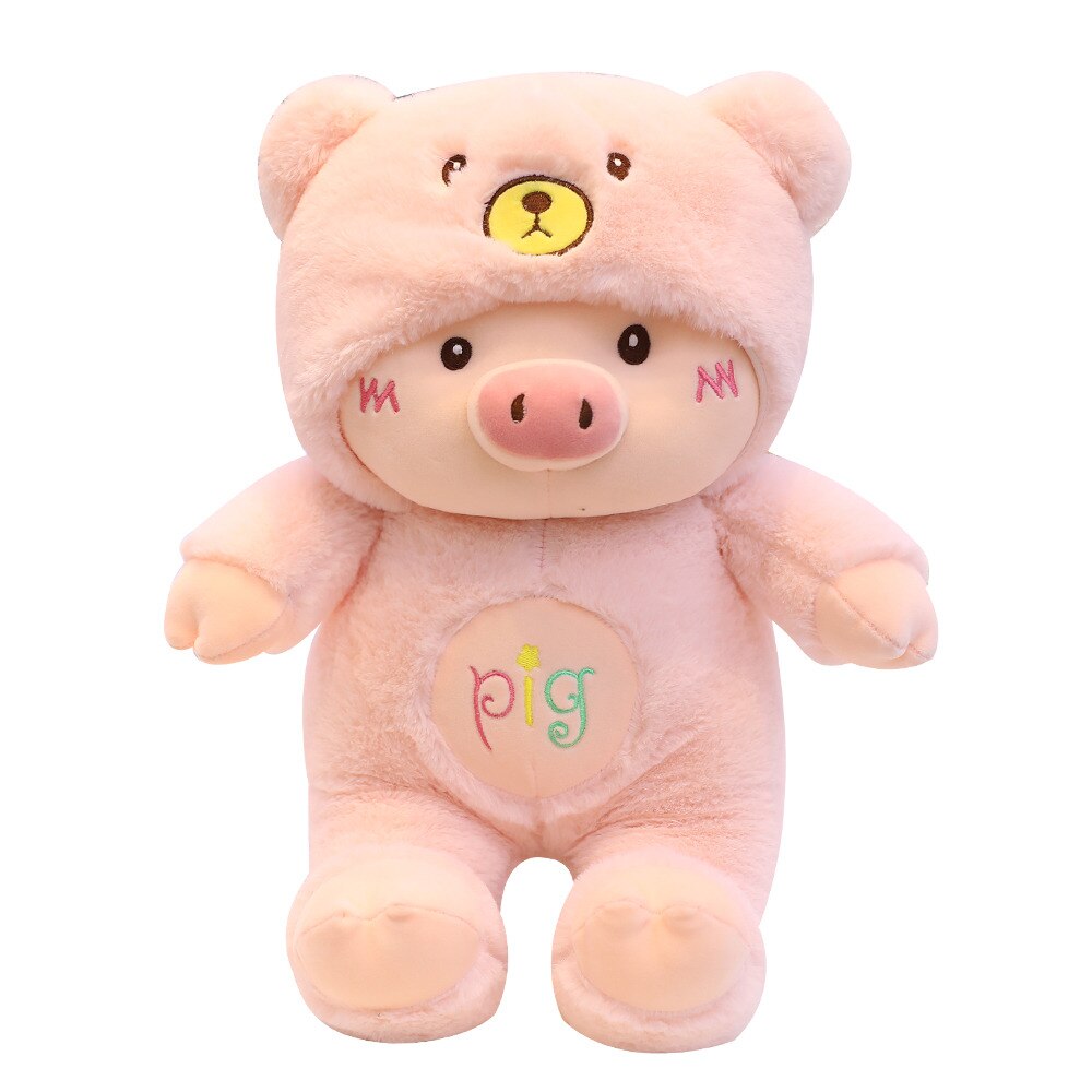 30-80cm Lovely Pig Plush Toy Creative Cosplay Cat&amp;Bear&amp;Dog Doll Soft Stuffed Animals Toy for Children Baby Kawaii Birhtday Gift