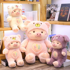 30-80cm Lovely Pig Plush Toy Creative Cosplay Cat&amp;Bear&amp;Dog Doll Soft Stuffed Animals Toy for Children Baby Kawaii Birhtday Gift