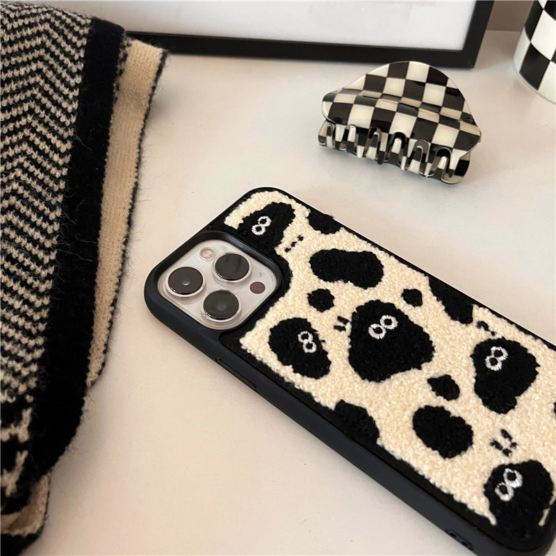 Plush Embroidered Briquettes Phone Case