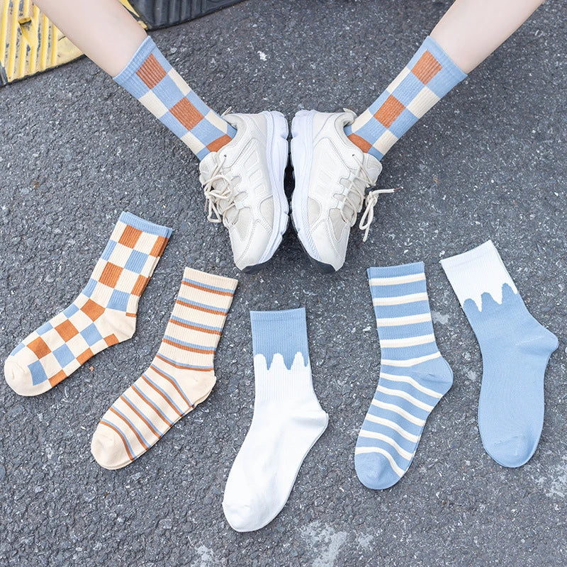 Blue Cotton Socks