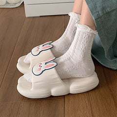 Summer Cute Front Bunny Stripe Slippers