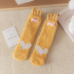 Bunny Ears Heart Floor Socks