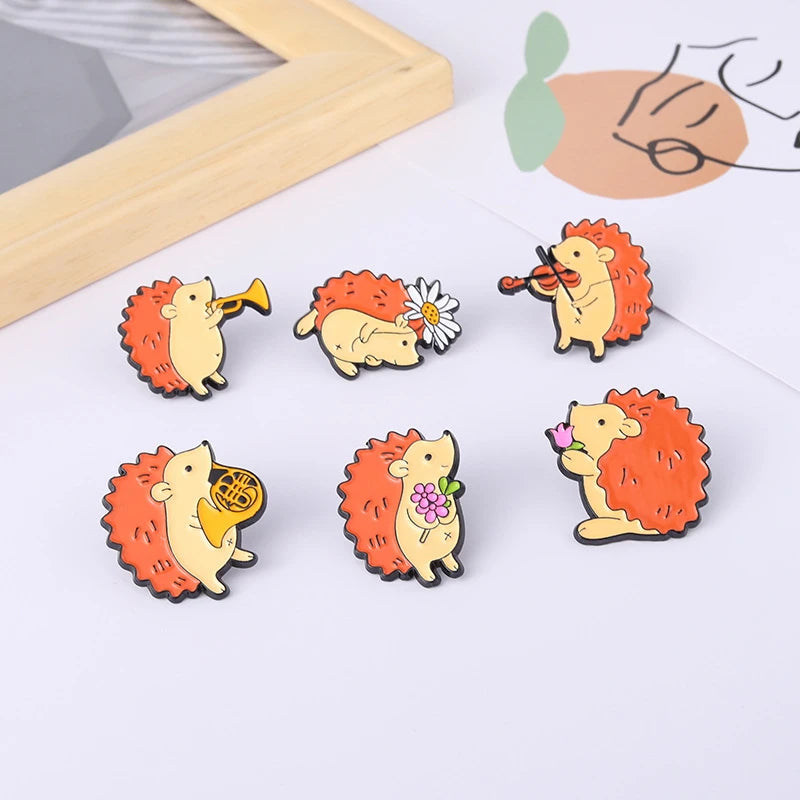 Cartoon Cute Hedgehog Pins