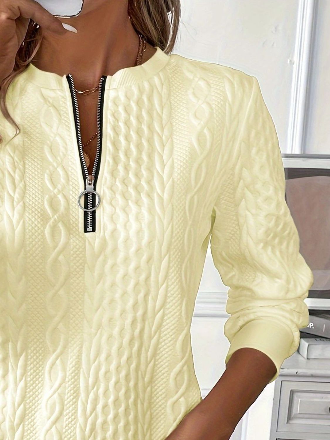 Half Zip Long Sleeve Sweatshirt