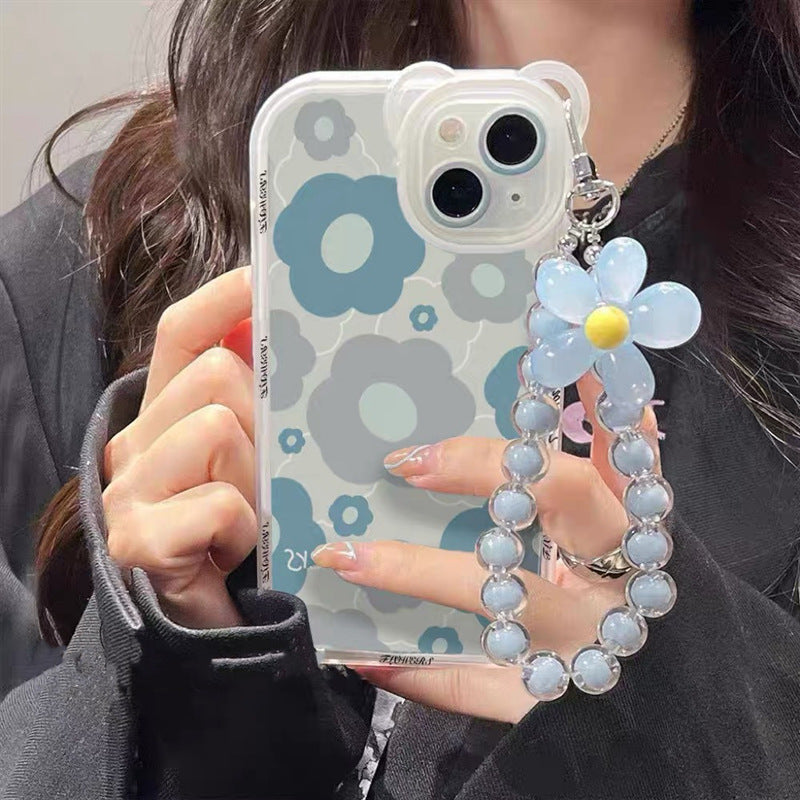 Blue Frangipani Chain Phone Case