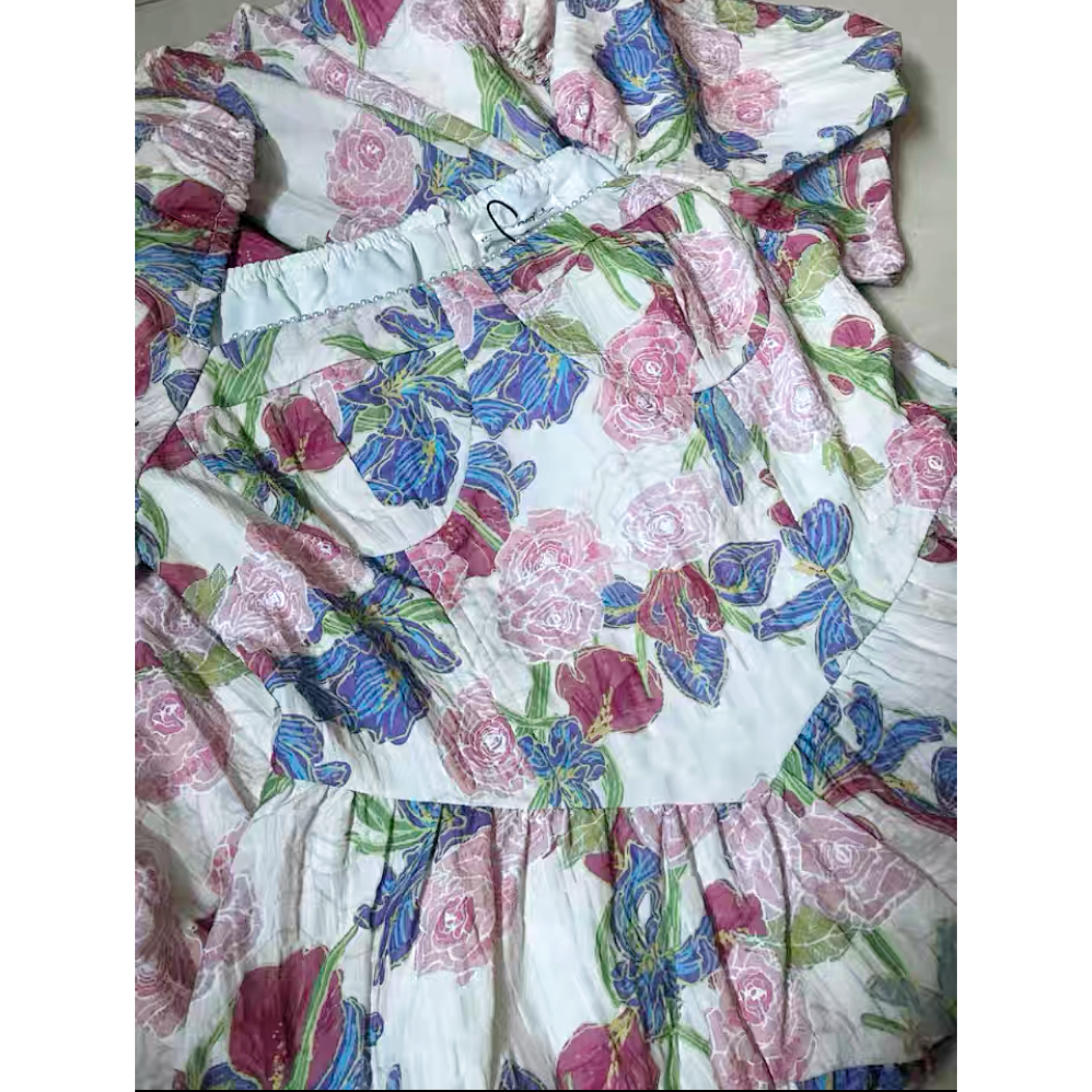 Dalila Floral Pearl Decorated Vintage-Inspired Dress