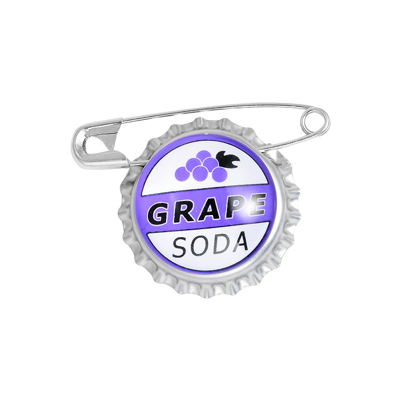 Grape Soda Bottle Cap Paper Clip Pins