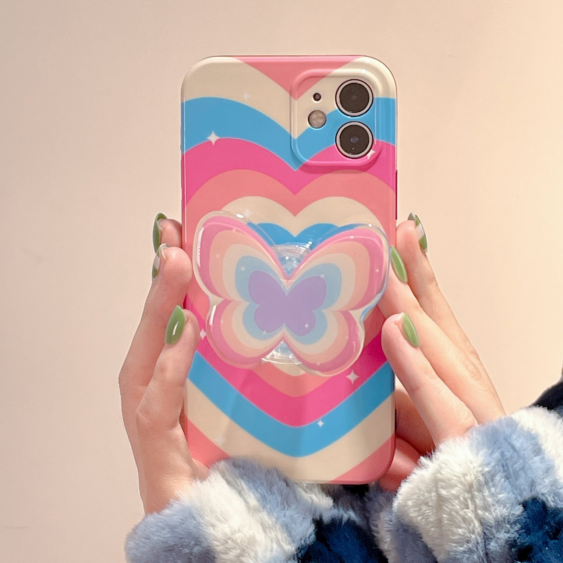 Butterfly Heart Contrast Color Phone Case