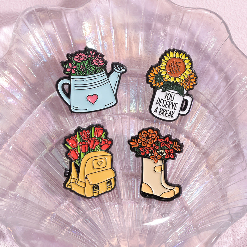 Creative Flower Trolley Shaped Pins