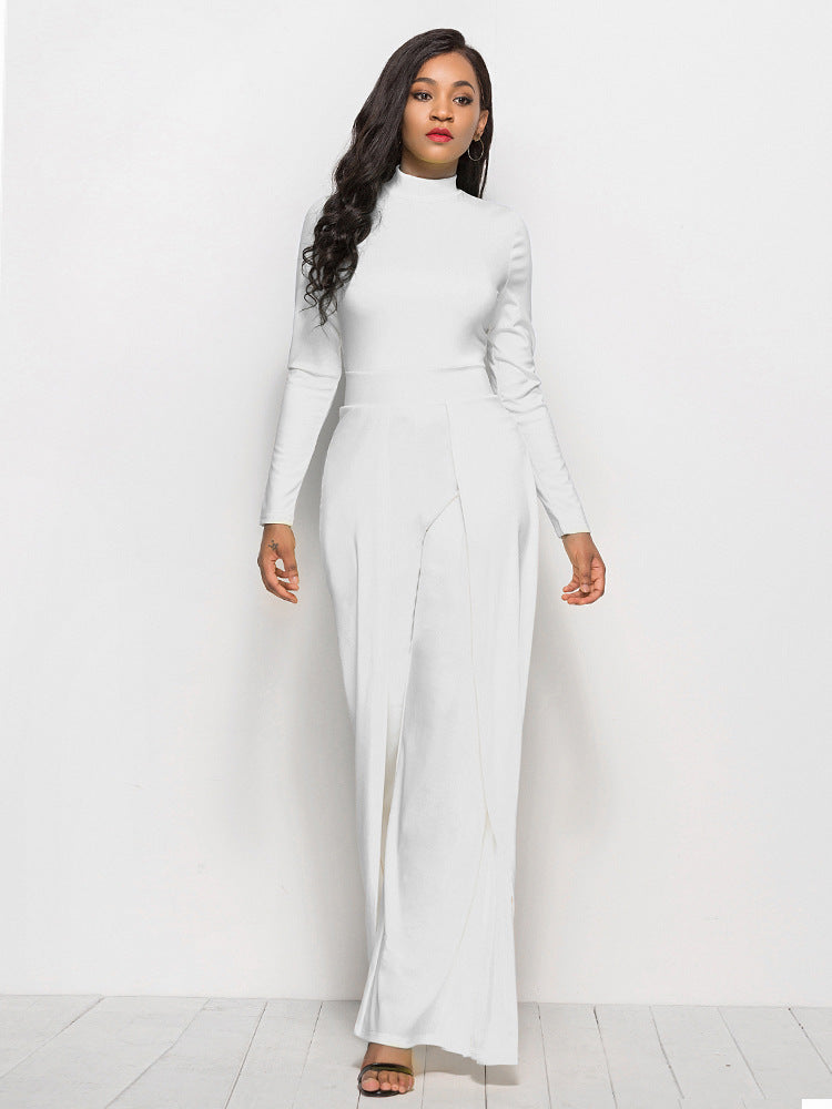 Long Sleeve Wide Leg Jumpsuit