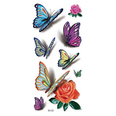 Butterfly Flower Tattoo Sticker