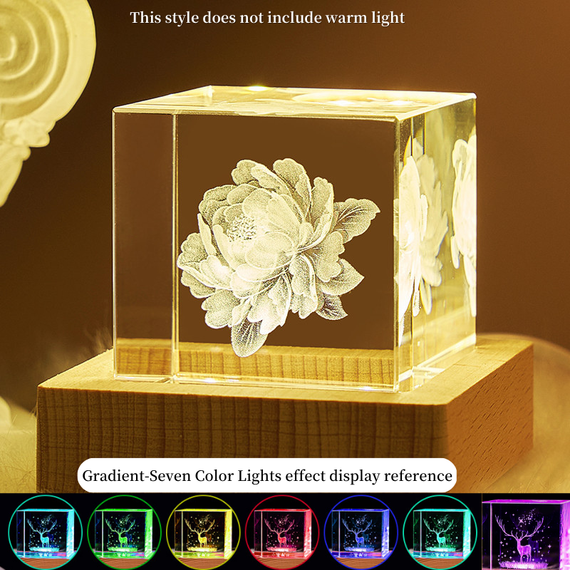 3D Inner Carved Crystal Luminous Ornament