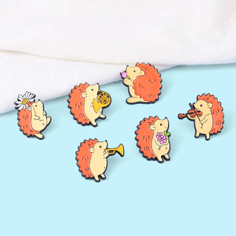 Cartoon Cute Hedgehog Pins