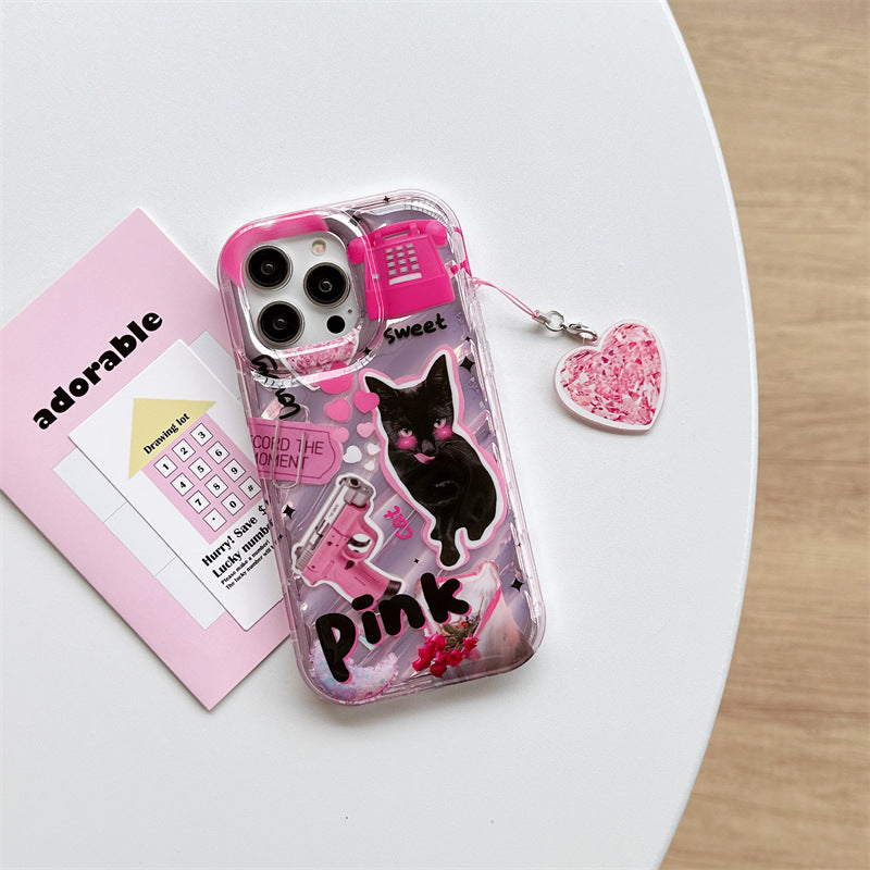 Sweet Cool Cat Illustration Pendant Phone Case