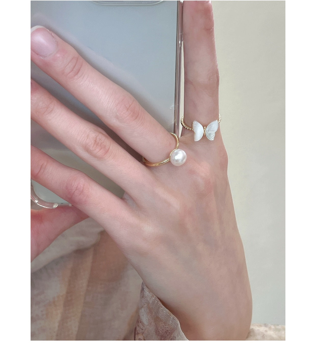 Unique Pearl Bow Ring