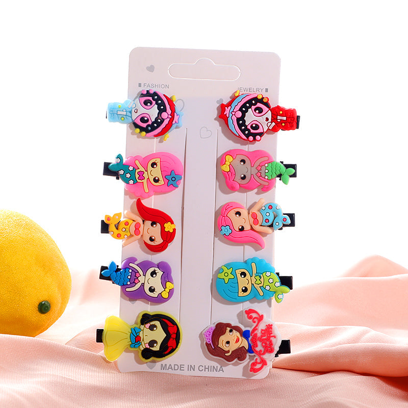 10Pcs Hair Clip Set Hairpins Cartoon Hair Band