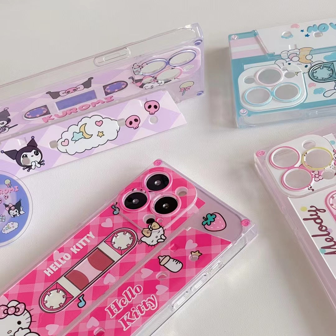 Cute Cartoon Magnetic Tape Strap Phone Case